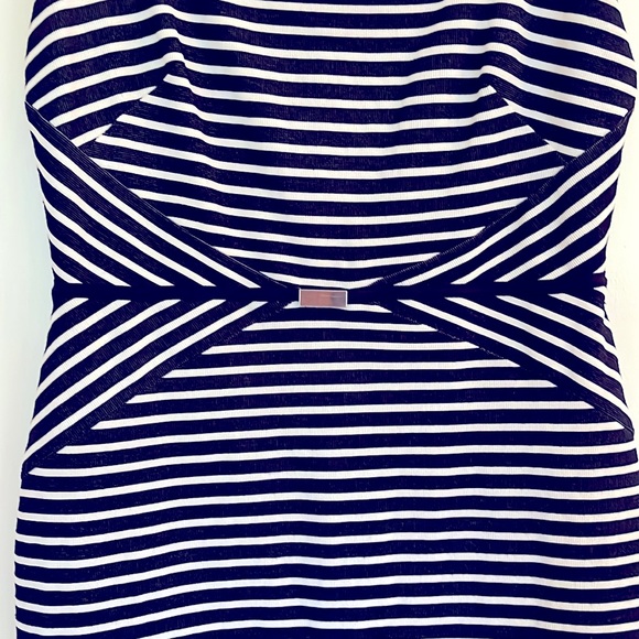 Ann Taylor Cap Sleeve Summer Navy/White Dress - Size 6! - Picture 4 of 8